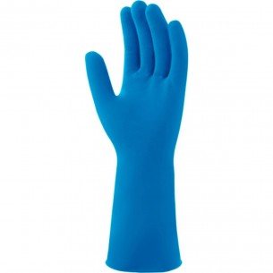 Luva Borracha Mucambo Azul Pro 137 Lisa Antiderrapante - 7-M - Kit C/10 Pecas