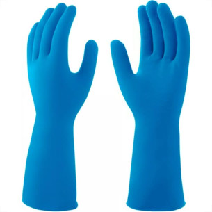 Luva Borracha Mucambo Azul Pro 137 Lisa Antiderrapante - 9-Xg - Kit C/10 Pecas