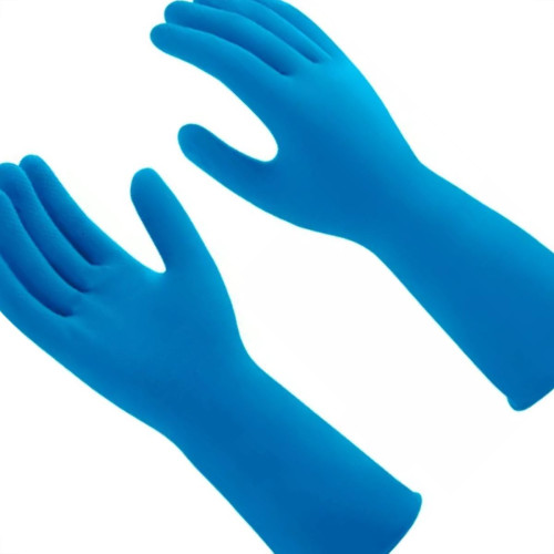 Luva Borracha Mucambo Azul Pro 137 Lisa Antiderrapante - 9-Xg - Kit C/10 Pecas