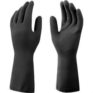 Luva Borracha Mucambo Profissonal Trabalhos Pesados Preta Pro 157 Antiderrapante - 7-M - Kit C/10 Pecas