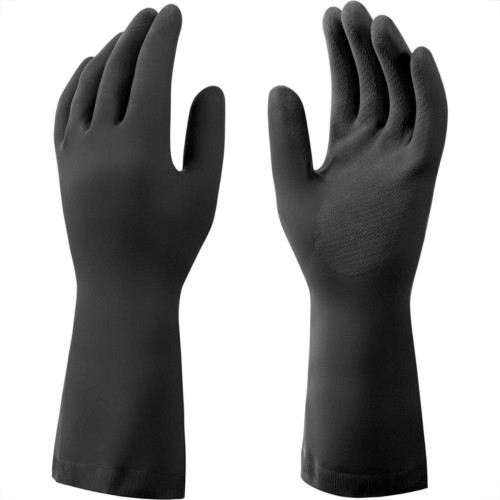 Luva Borracha Mucambo Profissonal Trabalhos Pesados Preta Pro 157 Antiderrapante - 7-M - Kit C/10 Pares Luva Borracha Mucambo Profissonal Trabalhos Pesados Preta Pro 157 Antiderrapante - 7-M - Kit C/10 Pares