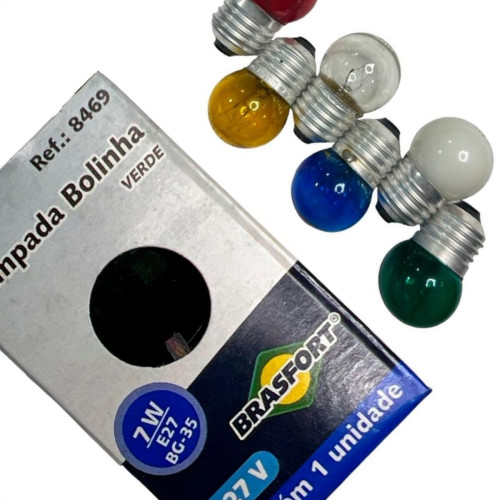 Lampada Bolinha Brasfort 7Wx127V. Sortida - Kit C/25 Pecas Lampada Bolinha Brasfort 7Wx127V. Sortida - Kit C/25 Pecas
