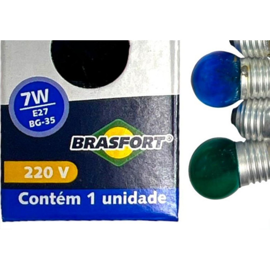 Lampada Bolinha Brasfort 7Wx220V. Sortida - Kit C/25 Pecas
