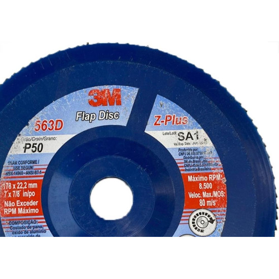 Disco Flap 3M - 7'' Nylon Grao 50 Oxido Zirconia