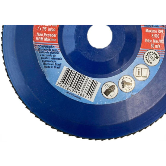 Disco Flap 3M - 7'' Nylon Grao 60 Oxido Zirconia