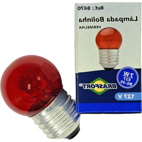 Lampada Bolinha Brasfort 7Wx127V. Vermelha - Kit C/25 Pecas Lampada Bolinha Brasfort 7Wx127V. Vermelha - Kit C/25 Pecas