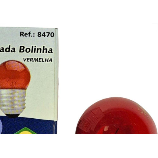 Lampada Bolinha Brasfort 7Wx127V. Vermelha - Kit C/25 Pecas Lampada Bolinha Brasfort 7Wx127V. Vermelha - Kit C/25 Pecas