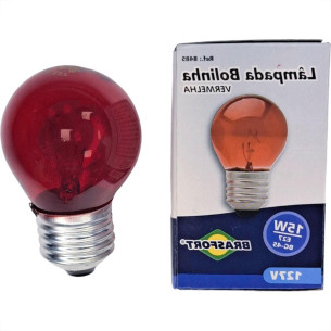 Lampada Colorida Brasfort 15Wx127V. Vermelha - Kit C/25 Pecas