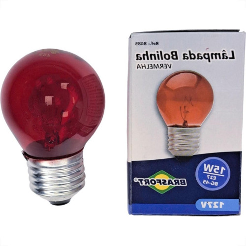 Lampada Colorida Brasfort 15Wx127V. Vermelha - Kit C/25 Pecas
