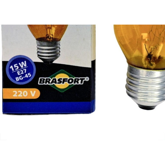 Lampada Colorida Brasfort 15Wx220V. Amarela - Kit C/21 Pecas