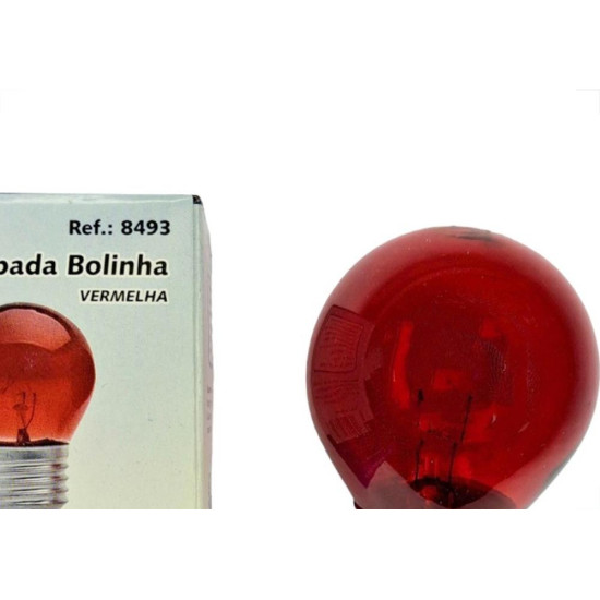 Lampada Colorida Brasfort 15Wx220V. Vermelha - Kit C/25 Pecas