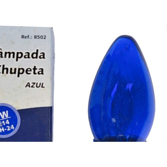 Lampada Chupeta Brasfort 7Wx220V. E14 Azul - Kit C/25 Pecas