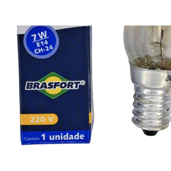 Lampada Chupeta Brasfort 7Wx220V. E14 Clara - Kit C/25 Pecas
