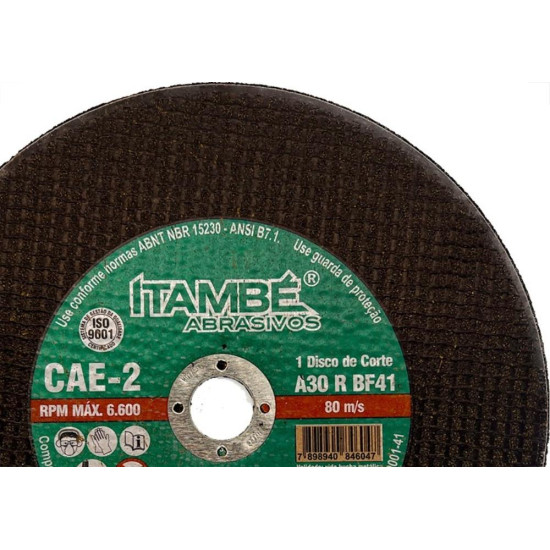 Disco Corte Ferro Itambe 9''X1/8''X7/8''- 2 Telas Cae-2 Disco Corte Ferro Itambe 9''X1/8''X7/8''- 2 Telas Cae-2