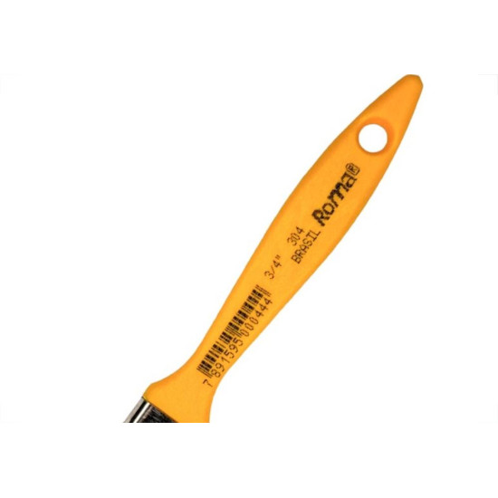 Pincel Trincha Pintura Roma Preta Ref.304 3/4'' Cabo Amarelo - Kit C/12 Pecas