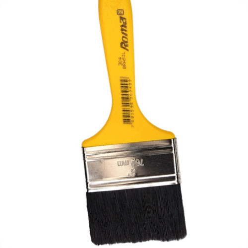 Pincel Trincha Pintura Roma Preta Ref.304 Tam.G 3'' Cabo Amarelo - Kit C/12 Pecas Pincel Trincha Pintura Roma Preta Ref.304 Tam.G 3'' Cabo Amarelo - Kit C/12 Pecas