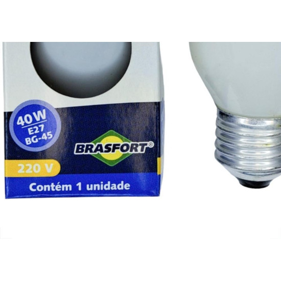 Lampada Para Geladeira/Fogao/Lustre Brasfort 40Wx220V. Leitosa Lampada Para Geladeira/Fogao/Lustre Brasfort 40Wx220V. Leitosa