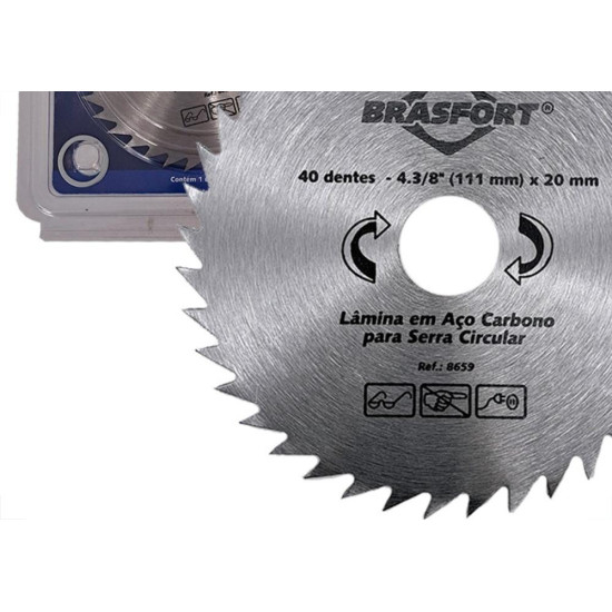 Serra Circular Aco Carbono Brasfort 4.3/8''X40 Dentes Serra Circular Aco Carbono Brasfort 4.3/8''X40 Dentes