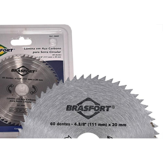 Serra Circular Aco Carbono Brasfort 4.3/8''X60 Dentes Serra Circular Aco Carbono Brasfort 4.3/8''X60 Dentes