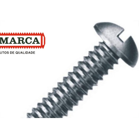 Parafuso Rosca Maquina Redonda Fenda Jomarca 3/16 X 3''