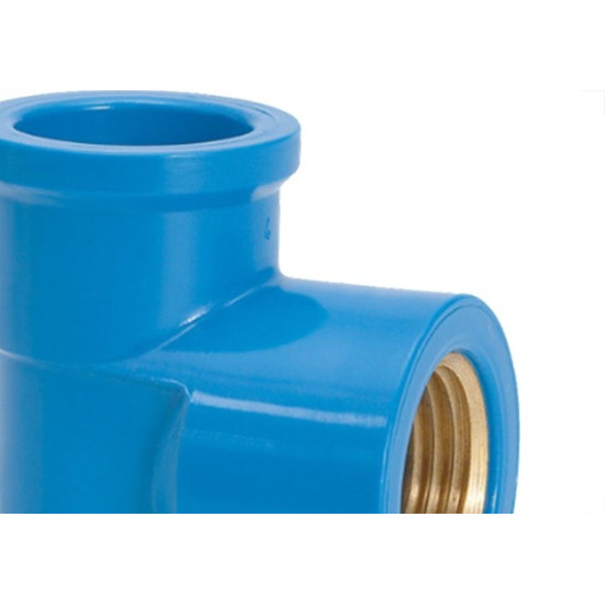 Te Azul Com Bucha De Latao Amanco 25X1/2'' Te Azul Com Bucha De Latao Amanco 25X1/2''