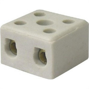 Conector Porcelana Morumbi 2 Polos - 6Mm Fixar Mp-176P . / Kit C/ 10 Peca