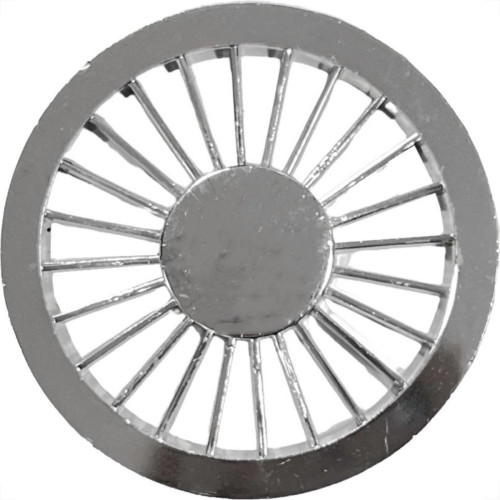 Grelha Plastica Redonda Cromada Luconi 10X10Cm - Kit C/10 Pecas