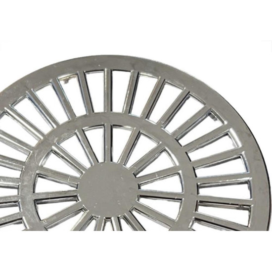 Grelha Plastica Redonda Cromada Luconi 15X15Cm - Kit C/10 Pecas