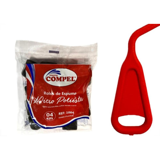 Rolo De Poliester Compel 4Cm - Kit C/12 Pecas Rolo De Poliester Compel 4Cm - Kit C/12 Pecas