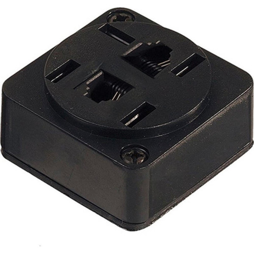 Tomada Telefone Externa Cartela Interneed Padrao+2 Jack Preta 4882 - Kit C/10 Cartelas