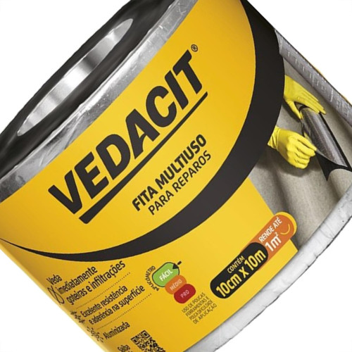 Fita Multiuso Otto Vedacit Autoadesiva 10Cm X 10M Fita Multiuso Otto Vedacit Autoadesiva 10Cm X 10M