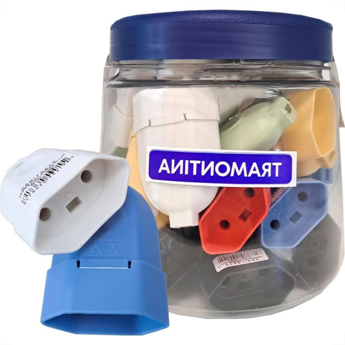 Pino Femea Tramontina 2 Polos 10A. Colorido Pote Com 24 Pecas - Kit C/24 Pecas Pino Femea Tramontina 2 Polos 10A. Colorido Pote Com 24 Pecas - Kit C/24 Pecas
