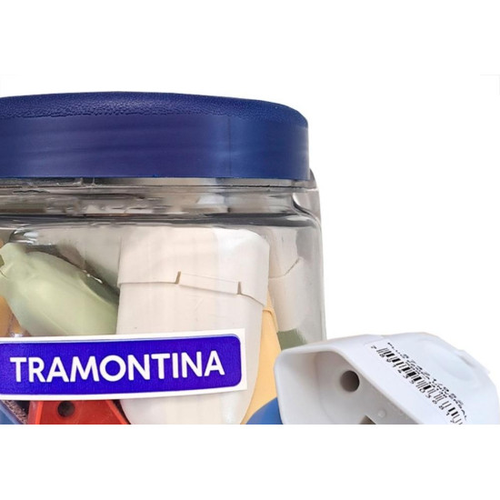 Pino Femea Tramontina 2 Polos 10A. Colorido Pote Com 24 Pecas - Kit C/24 Pecas Pino Femea Tramontina 2 Polos 10A. Colorido Pote Com 24 Pecas - Kit C/24 Pecas