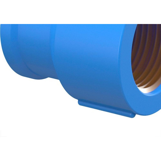 Luva Azul Com Bucha Latao Tigre 20Mmx1/2''