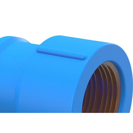 Luva Azul Com Bucha Latao Tigre 20Mmx1/2''