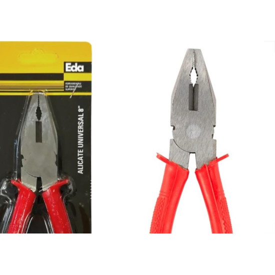 Alicate Universal Eda 8'' Excellent Plastisol - 2Fz