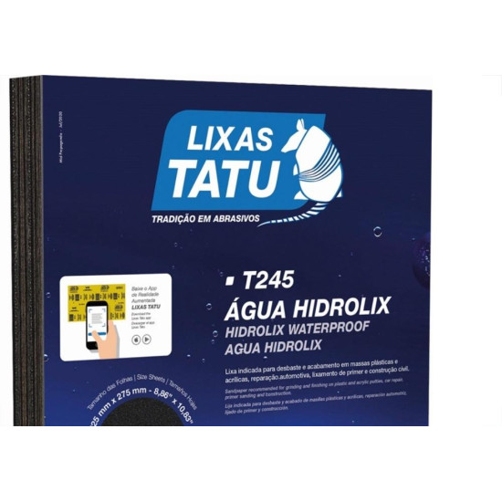 Lixa D Agua Tatu Hidrolix Gk 400 - Kit C/50 Folhas Lixa D Agua Tatu Hidrolix Gk 400 - Kit C/50 Folhas