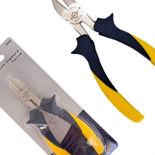 Alicate Corte Diagonal Brasfort 6'' Profissional Niquelado - 8793 Alicate Corte Diagonal Brasfort 6'' Profissional Niquelado - 8793