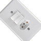 Conjunto Ilumi Stylus Branco Com Placa 2 Paralelo + 1 Tomada 2P+T. - 20300 Conjunto Ilumi Stylus Branco Com Placa 2 Paralelo + 1 Tomada 2P+T. - 20300