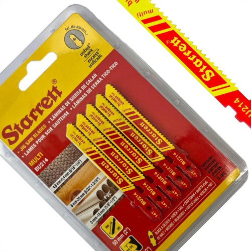Serra Tico-Tico Lamina Starrett Multi Bi-Metal Com 5 Pecas Bu214 - 50Mm - 14T Serra Tico-Tico Lamina Starrett Multi Bi-Metal Com 5 Pecas Bu214 - 50Mm - 14T