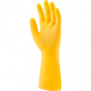 Luva Borracha Mucambo Amarela Pro 280 Forrada Antiderrapante - 6-P - Kit C/10 Pecas