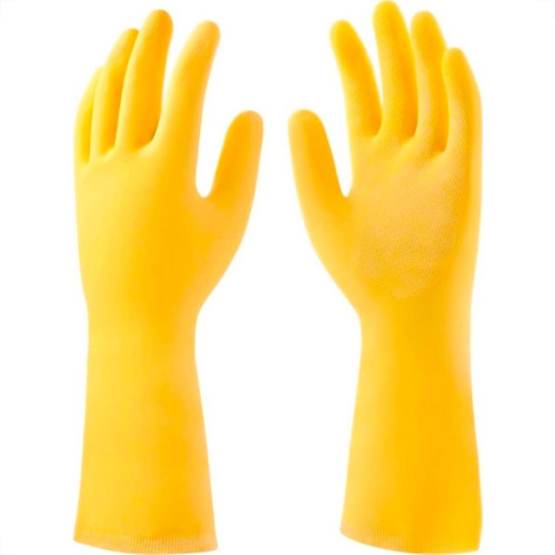 Luva Borracha Mucambo Amarela Pro 280 Forrada Antiderrapante - 9-Xg - Kit C/10 Pecas Luva Borracha Mucambo Amarela Pro 280 Forrada Antiderrapante - 9-Xg - Kit C/10 Pecas