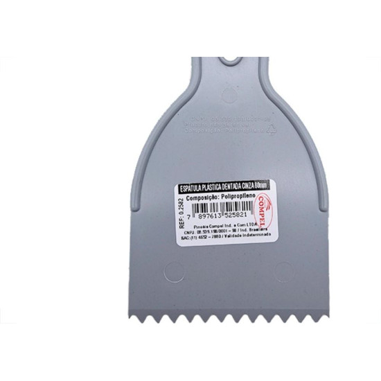 Espatula Compel Pvc Dentada Massa Corrida 08Cm - Kit C/6 Pecas Espatula Compel Pvc Dentada Massa Corrida 08Cm - Kit C/6 Pecas
