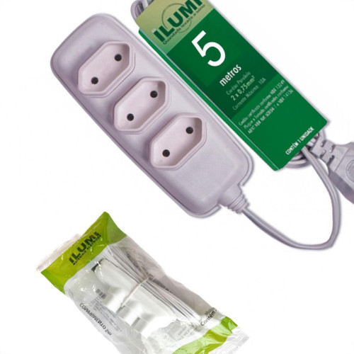 Extensao Ilumi Paralela 2 Polos 0,75Mm Branca - 5M - 17921 Extensao Ilumi Paralela 2 Polos 0,75Mm Branca - 5M - 17921