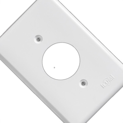 Placa Conjunto Ilumi Stylus Branco 4X2 - 1 Tomada Redonda - 2048 Placa Conjunto Ilumi Stylus Branco 4X2 - 1 Tomada Redonda - 2048