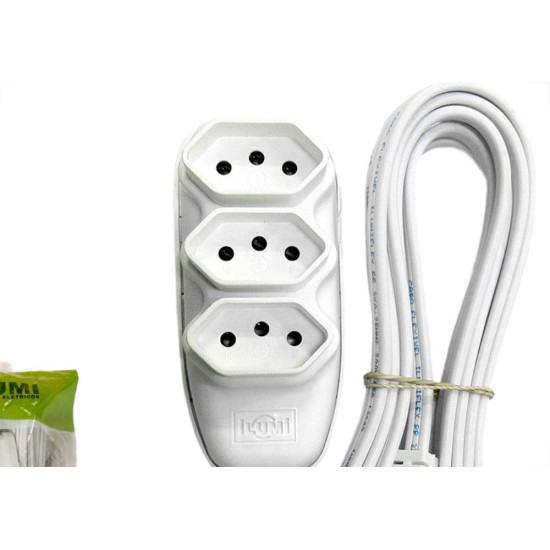 Extensao Ilumi Pp 2 Polos + Terra 10A. - 0,75Mm Branca - 3M - 16991/17991 Extensao Ilumi Pp 2 Polos + Terra 10A. - 0,75Mm Branca - 3M - 16991/17991
