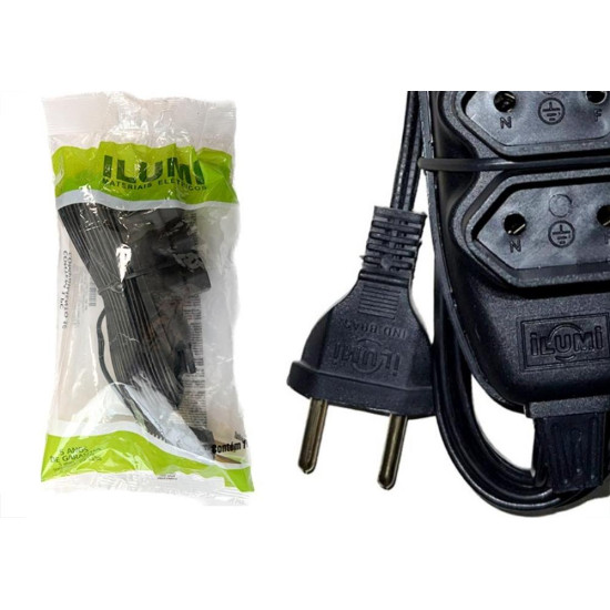 Extensao Ilumi Paralela 2 Polos 0,75Mm Preta - 3M - 17912 Extensao Ilumi Paralela 2 Polos 0,75Mm Preta - 3M - 17912
