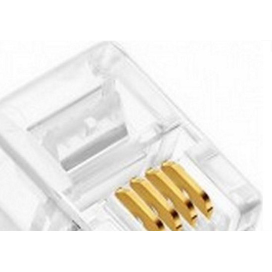 Plug Modular Para Telefonia Rj11 (6X4) - Kit C/10 Pecas Plug Modular Para Telefonia Rj11 (6X4) - Kit C/10 Pecas