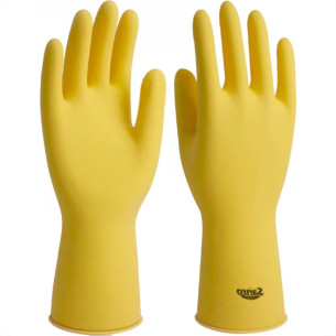 Luva Borracha Sanro Forrada Antiderrapante Top Amarela Xg - Kit C/10 Pecas