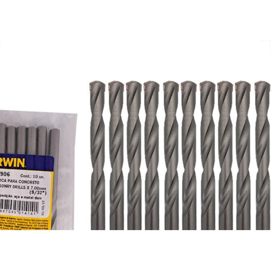 Broca Widea Irwin 7 Mm - 9/32'' - Kit C/10 Pecas Broca Widea Irwin 7 Mm - 9/32'' - Kit C/10 Pecas